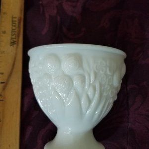 Vintage Floral White Milk Glass Planter Vase Avon RARE Hard to Find